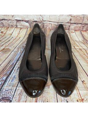 AGL Brown Leather Kitten Heel Flats Sz 40.5